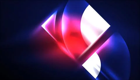 Abstract background vector neon glowing geometric elements. Hi-tech design for Illustrazione stock