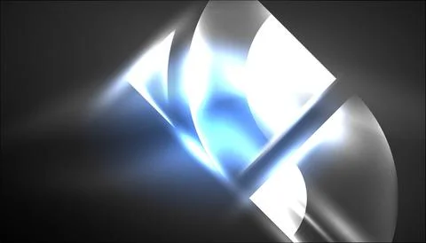 Abstract background vector neon glowing geometric elements. Hi-tech design for Stock Illustration