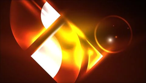 Abstract background vector neon glowing geometric elements. Hi-tech design for Illustrazione stock