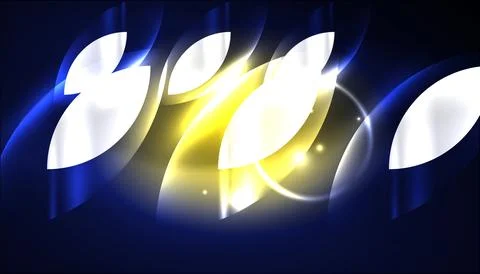 Abstract background vector neon glowing geometric elements. Hi-tech design for Illustrazione stock