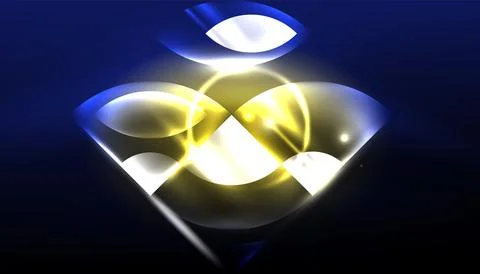 Abstract background vector neon glowing geometric elements. Hi-tech design for Illustrazione stock