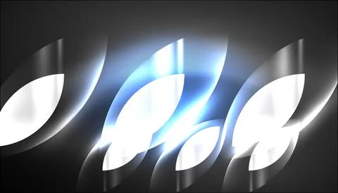 Abstract background vector neon glowing geometric elements. Hi-tech design for Stock Illustration