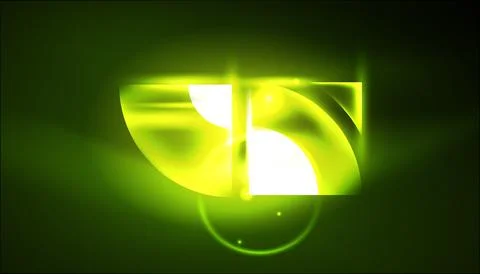 Abstract background vector neon glowing geometric elements. Hi-tech design for Illustrazione stock