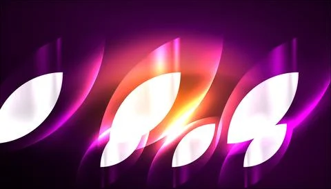 Abstract background vector neon glowing geometric elements. Hi-tech design for Stock Illustration