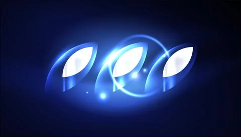 Abstract background vector neon glowing geometric elements. Hi-tech design for Illustrazione stock