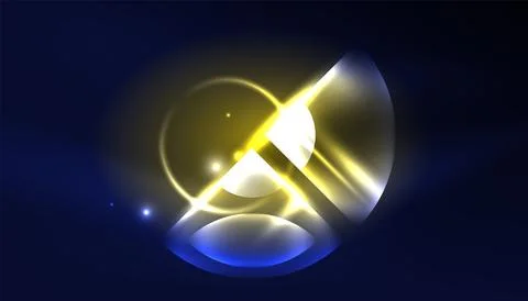 Abstract background vector neon glowing geometric elements. Hi-tech design for Illustrazione stock