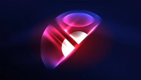 Abstract background vector neon glowing geometric elements. Hi-tech design for Illustrazione stock