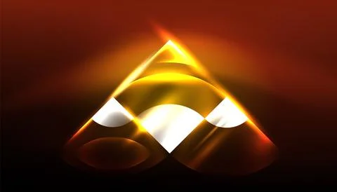 Abstract background vector neon glowing geometric elements. Hi-tech design for Stock Illustration