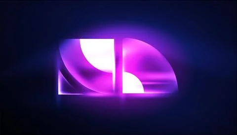 Abstract background vector neon glowing geometric elements. Hi-tech design for Illustrazione stock