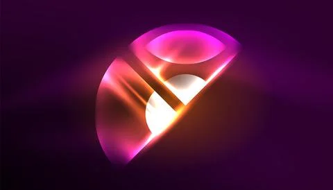 Abstract background vector neon glowing geometric elements. Hi-tech design for Illustrazione stock