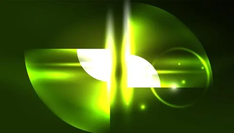 Abstract background vector neon glowing geometric elements. Hi-tech design for Illustrazione stock