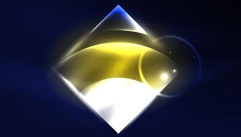 Abstract background vector neon glowing geometric elements. Hi-tech design for Illustrazione stock