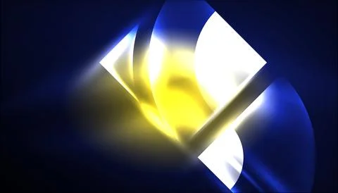 Abstract background vector neon glowing geometric elements. Hi-tech design for Illustrazione stock