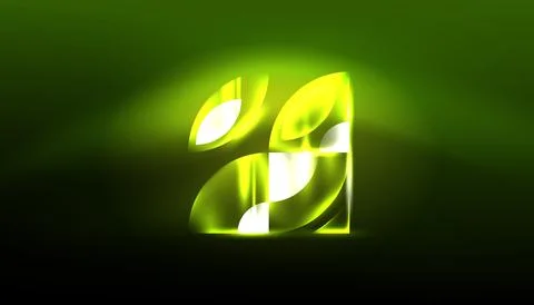 Abstract background vector neon glowing geometric elements. Hi-tech design for Illustrazione stock