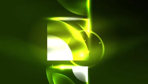 Abstract background vector neon glowing geometric elements. Hi-tech design for Stockillustratie