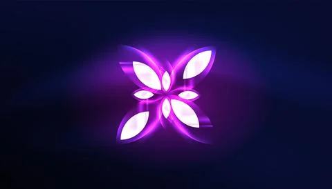 Abstract background vector neon glowing geometric elements. Hi-tech design for Illustrazione stock