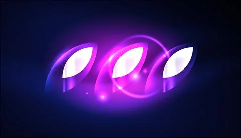 Abstract background vector neon glowing geometric elements. Hi-tech design for Illustrazione stock