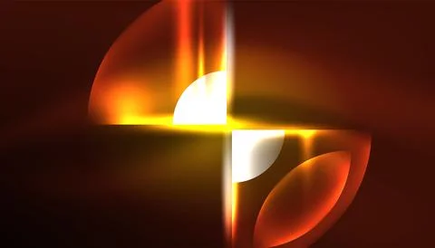 Abstract background vector neon glowing geometric elements. Hi-tech design for Illustrazione stock