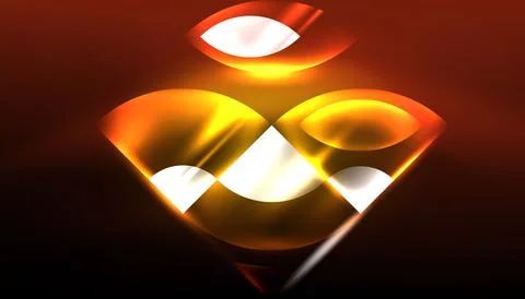 Abstract background vector neon glowing geometric elements. Hi-tech design for Illustrazione stock