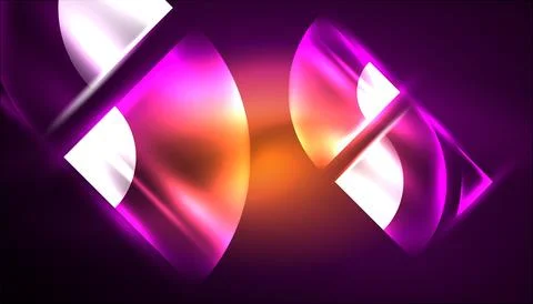 Abstract background vector neon glowing geometric elements. Hi-tech design for Illustrazione stock