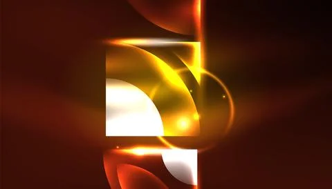 Abstract background vector neon glowing geometric elements. Hi-tech design for Illustrazione stock