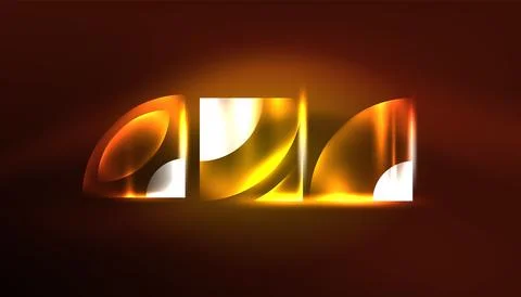 Abstract background vector neon glowing geometric elements. Hi-tech design for Stock Illustration