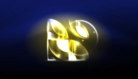 Abstract background vector neon glowing geometric elements. Hi-tech design for Illustrazione stock