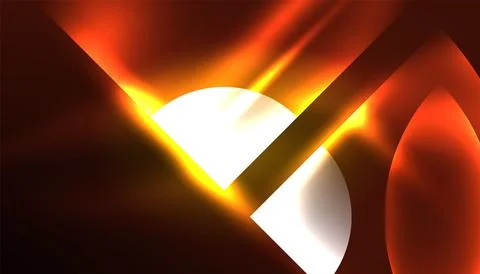 Abstract background vector neon glowing geometric elements. Hi-tech design for Illustrazione stock