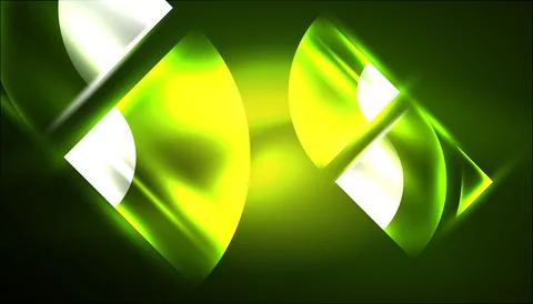 Abstract background vector neon glowing geometric elements. Hi-tech design for Illustrazione stock
