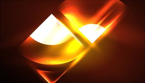 Abstract background vector neon glowing geometric elements. Hi-tech design for Stock Illustration