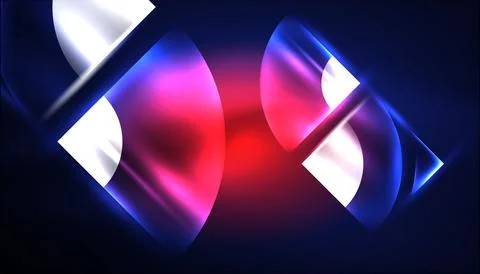 Abstract background vector neon glowing geometric elements. Hi-tech design for Illustrazione stock