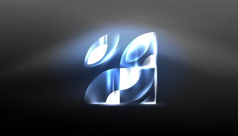 Abstract background vector neon glowing geometric elements. Hi-tech design for Stock Illustration