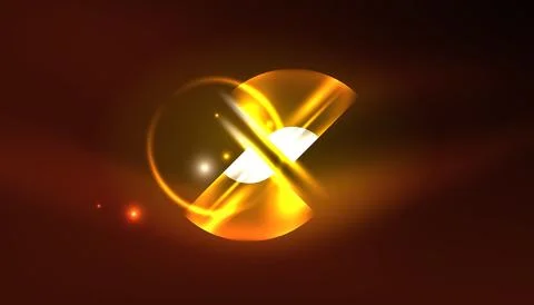 Abstract background vector neon glowing geometric elements. Hi-tech design for Illustrazione stock