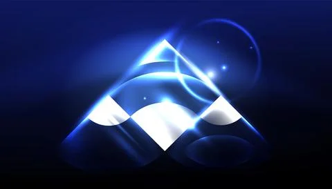 Abstract background vector neon glowing geometric elements. Hi-tech design for Stockillustratie