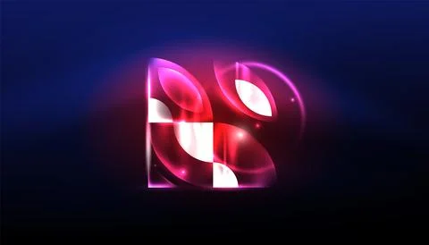 Abstract background vector neon glowing geometric elements. Hi-tech design for Illustrazione stock