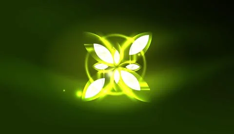 Abstract background vector neon glowing geometric elements. Hi-tech design for Stock Illustration