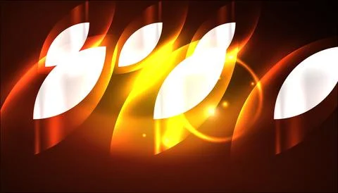 Abstract background vector neon glowing geometric elements. Hi-tech design for Illustrazione stock