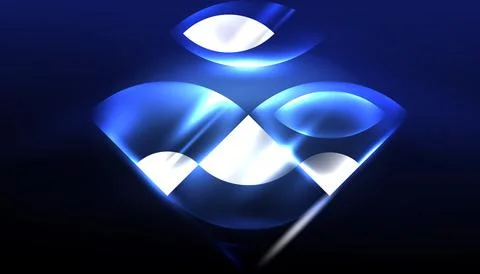 Abstract background vector neon glowing geometric elements. Hi-tech design for Stock Illustration