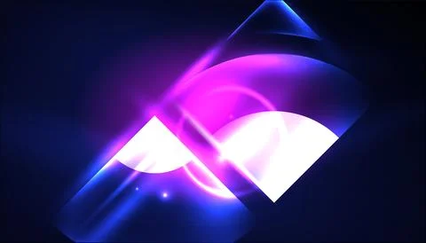 Abstract background vector neon glowing geometric elements. Hi-tech design for Illustrazione stock