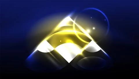 Abstract background vector neon glowing geometric elements. Hi-tech design for Stock Illustration