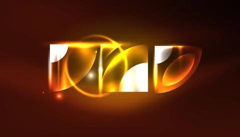 Abstract background vector neon glowing geometric elements. Hi-tech design for Illustrazione stock