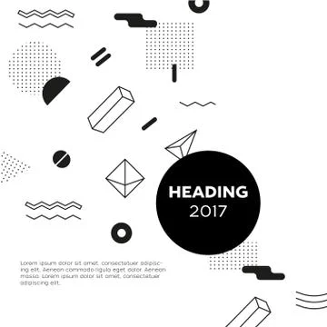 Abstract Background - vector template bw illustration Stock Illustration