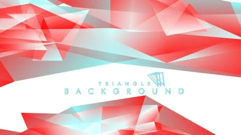 Abstract background vector triangle pattern with red and blue gradient colors Stock Illustration