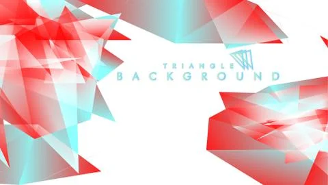 Abstract background vector triangle pattern with red and blue gradient colors Stockillustratie