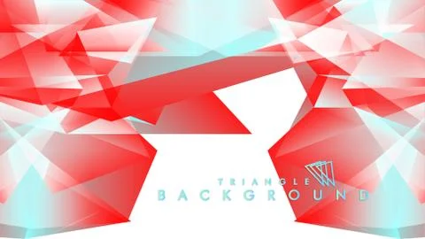 Abstract background vector triangle pattern with red and blue gradient colors Stock Illustration