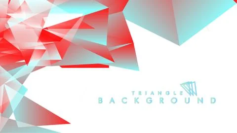 Abstract background vector triangle pattern with red and blue gradient colors Stock Illustration