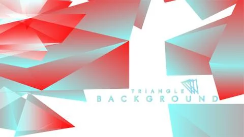 Abstract background vector triangle pattern with red and blue gradient colors Stock Illustration