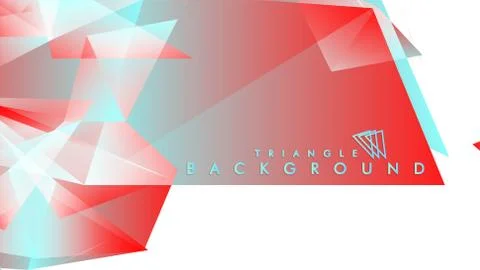 Abstract background vector triangle pattern with red and blue gradient colors Stock Illustration