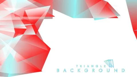 Abstract background vector triangle pattern with red and blue gradient colors Stock Illustration