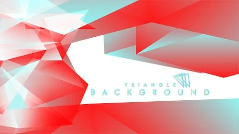 Abstract background vector triangle pattern with red and blue gradient colors Stock Illustration